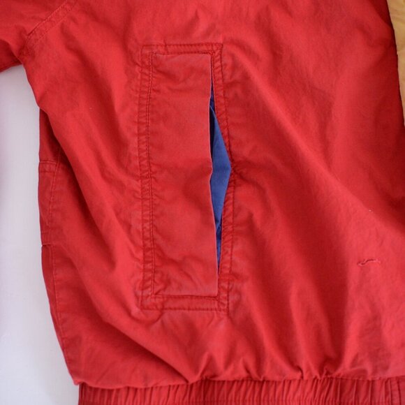 VTG Lewritter Beverly Hills Red Yellow Zip Up W/ Stowaway Hood Aviator Jacket M - Picture 9 of 13